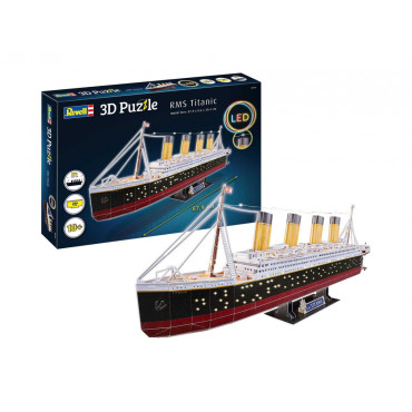 QUEBRA CABEÇA 3D PUZZLE RMS TITANIC COM LED REVELL KIT PARA MONTAR 266 PEÇAS REV 00154